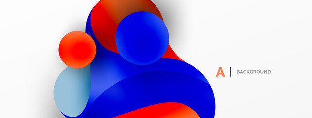 Geometric round shapes and circles abstract background. Wallpaper for concept of AI technology, blockchain, communication, 5G, science, business