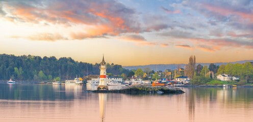 Naklejka premium Oslo downtown city skyline cityscape in Norway