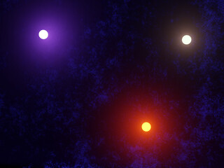 Obraz na płótnie Canvas Three Lights of the blueverse