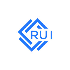 Obraz premium RUI technology letter logo design on white background. RUI creative initials technology letter logo concept. RUI technology letter design. 