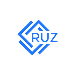 RUZ technology letter logo design on white  background. RUZ creative initials technology letter logo concept. RUZ technology letter design.
