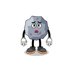 stone cartoon illustration with sad face