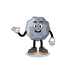stone cartoon with welcome pose