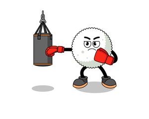 Illustration of rice ball boxer