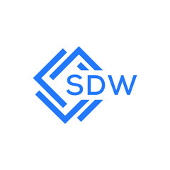 SDW technology letter logo design on white  background. SDW creative initials technology letter logo concept. SDW technology letter design.