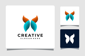 Blue Butterfly Logo Template Design Inspiration