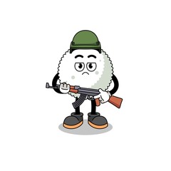 Cartoon of rice ball soldier