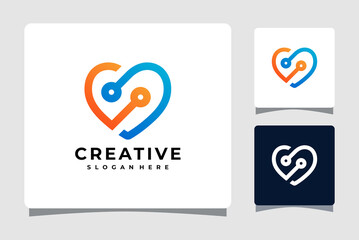 Heart Technology Logo Template Design Inspiration