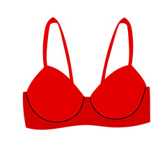 Women elegant lingerie.Red Bra.Modern colorful female underwear.