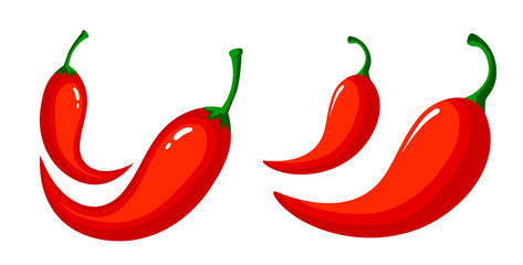 Chili Logo Design Vector. Red chili pepper isolated on white background.  for restaurant design or spicy food menu.