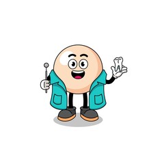 Illustration of pearl mascot as a dentist