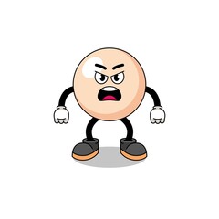 pearl cartoon illustration with angry expression