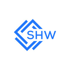 SHW technology letter logo design on white  background. SHW creative initials technology letter logo concept. SHW technology letter design.