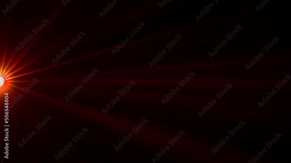 Poster abstract optical flare streak light visual seamless loop animation of orange red color spot light at
