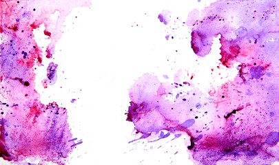 Abstract watercolor hand painted background. Art creative painting  isolated on white background.