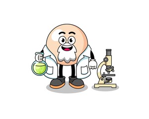 Mascot of pearl as a scientist