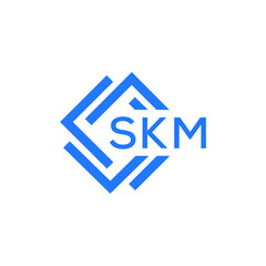 SKM technology letter logo design on white  background. SKM creative initials technology letter logo concept. SKM technology letter design.
