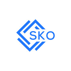 SKO technology letter logo design on white  background. SKO creative initials technology letter logo concept. SKO technology letter design.
 - obrazy, fototapety, plakaty