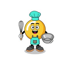 Illustration of egg yolk as a bakery chef