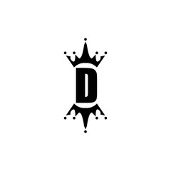 Fototapeta na wymiar letter D logo template king crown illustration vector design