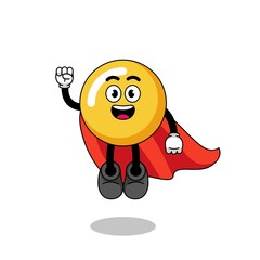 egg yolk cartoon with flying superhero