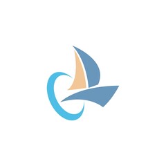 Boat logo icon concept design