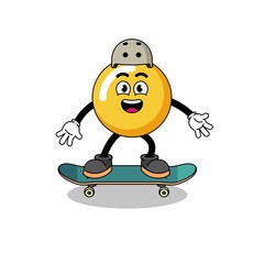 egg yolk mascot playing a skateboard