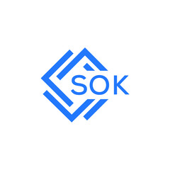 Obraz premium SOK technology letter logo design on white background. SOK creative initials technology letter logo concept. SOK technology letter design.