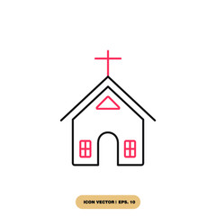 church building icons  symbol vector elements for infographic web