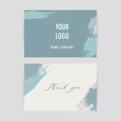 Abstract modern watercolor brush. Minimal business card.