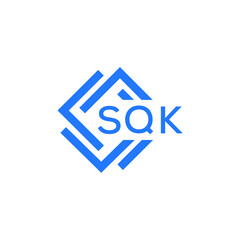 SQK technology letter logo design on white  background. SQK creative initials technology letter logo concept. SQK technology letter design.