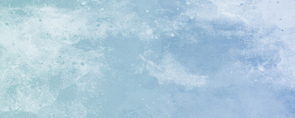 Light blue grunge splash texture background with space for image or text, blue watercolor background with white vintage marbled texture, distressed old textured painted paper design.