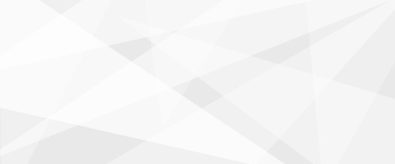 Obraz premium Abstract white Geometric banner design background, Abstract banner of translucent triangles in white colors, white and grey background. space design concept. Decorative web layout or poster, banner.
