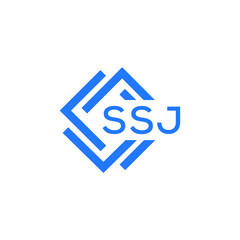 SSJ technology letter logo design on white  background. SSJ creative initials technology letter logo concept. SSJ technology letter design.
