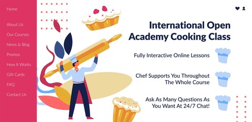 International open academy cooking classes in web