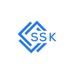 SSK technology letter logo design on white  background. SSK creative initials technology letter logo concept. SSK technology letter design.
