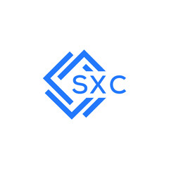 SXC technology letter logo design on white  background. SXC creative initials technology letter logo concept. SXC technology letter design.