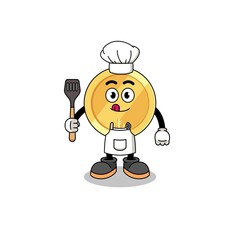 Mascot Illustration of turkish lira chef