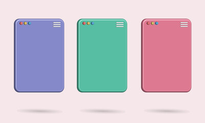 3D bundle tablet with purple, green and pink colors, best for your property image smartphone