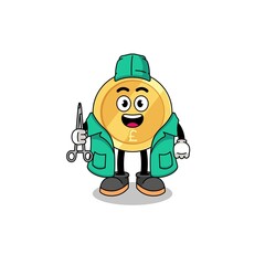 Illustration of pound sterling mascot as a surgeon