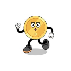 running russian ruble mascot illustration