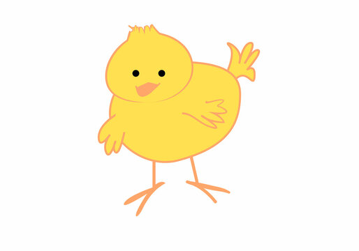 Vector illustration of funny chick for kids 