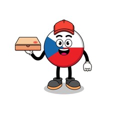 czech republic illustration as a pizza deliveryman