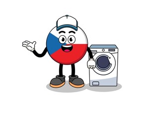 czech republic illustration as a laundry man