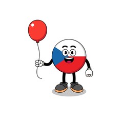Cartoon of czech republic holding a balloon
