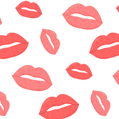 Seamless pattern with lips. Pattern with beautiful female lips. Vector illustration.