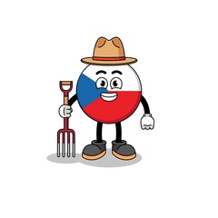 Cartoon mascot of czech republic farmer