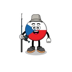 Mascot Illustration of czech republic fisherman