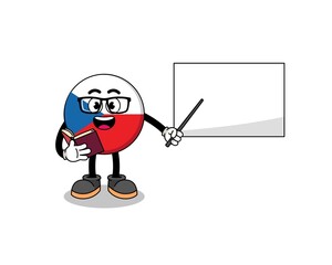 Mascot cartoon of czech republic teacher