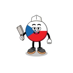 Mascot of czech republic as a butcher